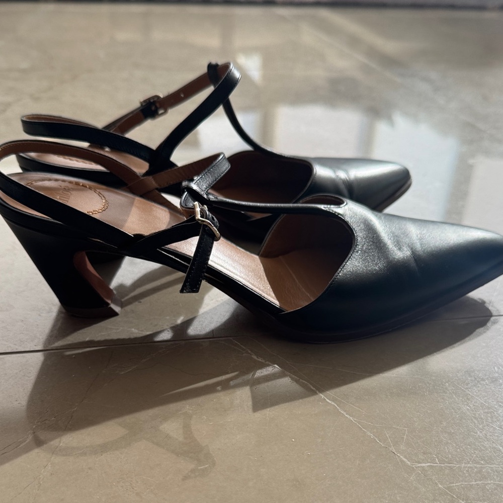 Chloe Black Leather Heels - Picture 5 of 6